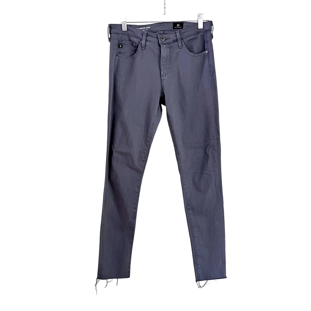 AG Adriano Goldschmied The Legging Ankle 28 Women Super Skinny Raw Hem Grey Jean